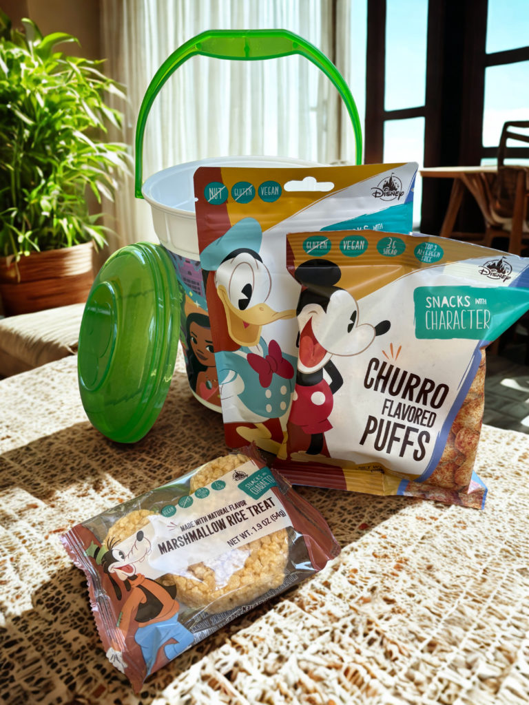 Disney Parks Popcorn Bucket with Allergy Friendly Snacks