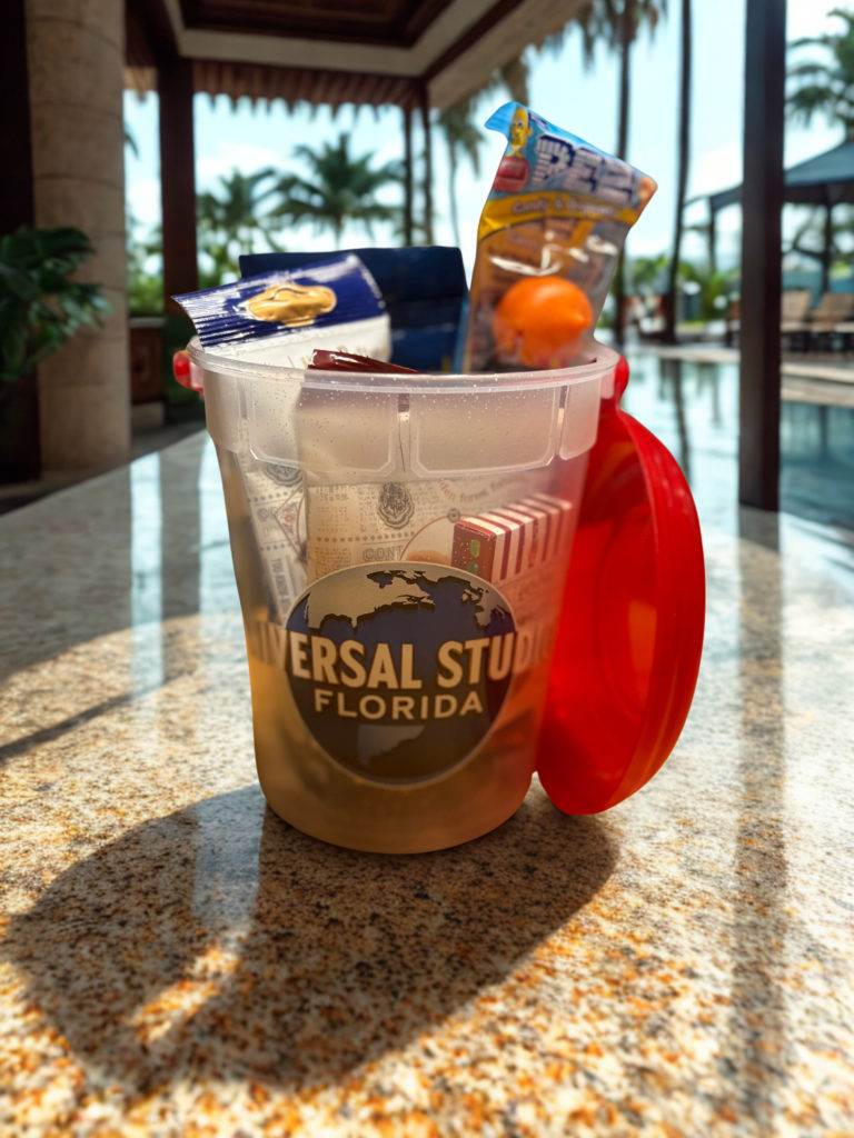 universal parks popcorn bucket with universal treats (copy)